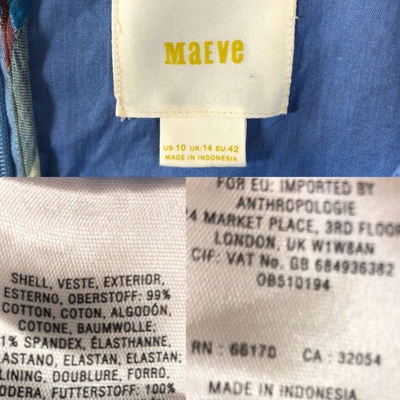 Anthropologie Maeve Madras Ruffle Top - Picture 3 of 6